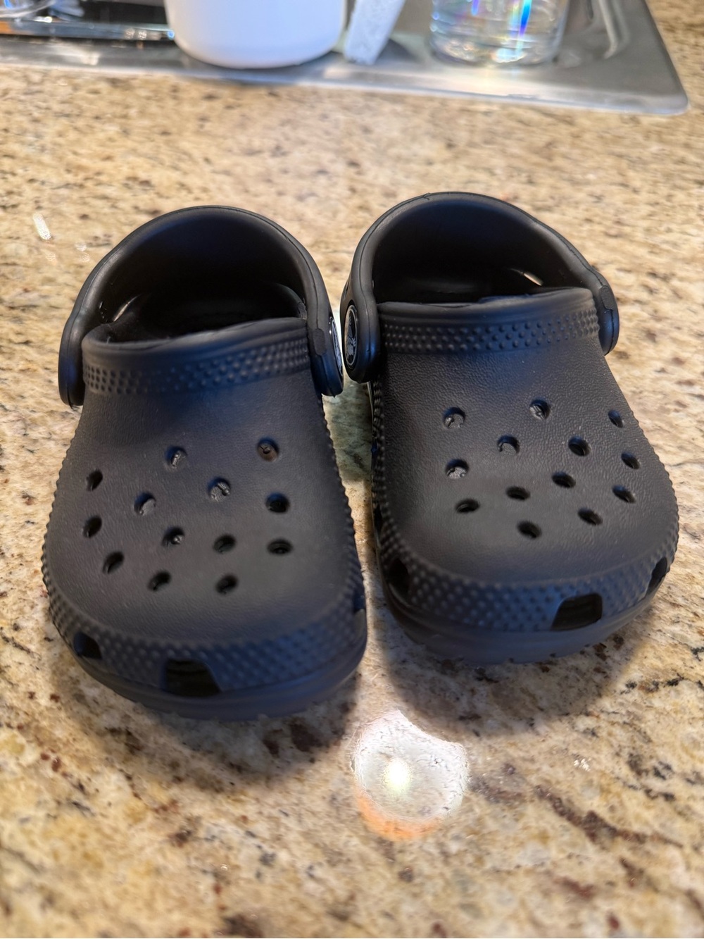 Infant size 4 CROCS Black Slip-On